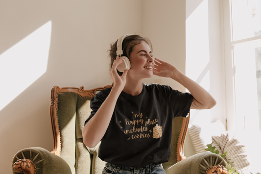 My Happy Place Includes Cookies - Short-Sleeve Unisex T-Shirt ~ Sharon Dawn Collection (Sale Price: $48.99 CAD)