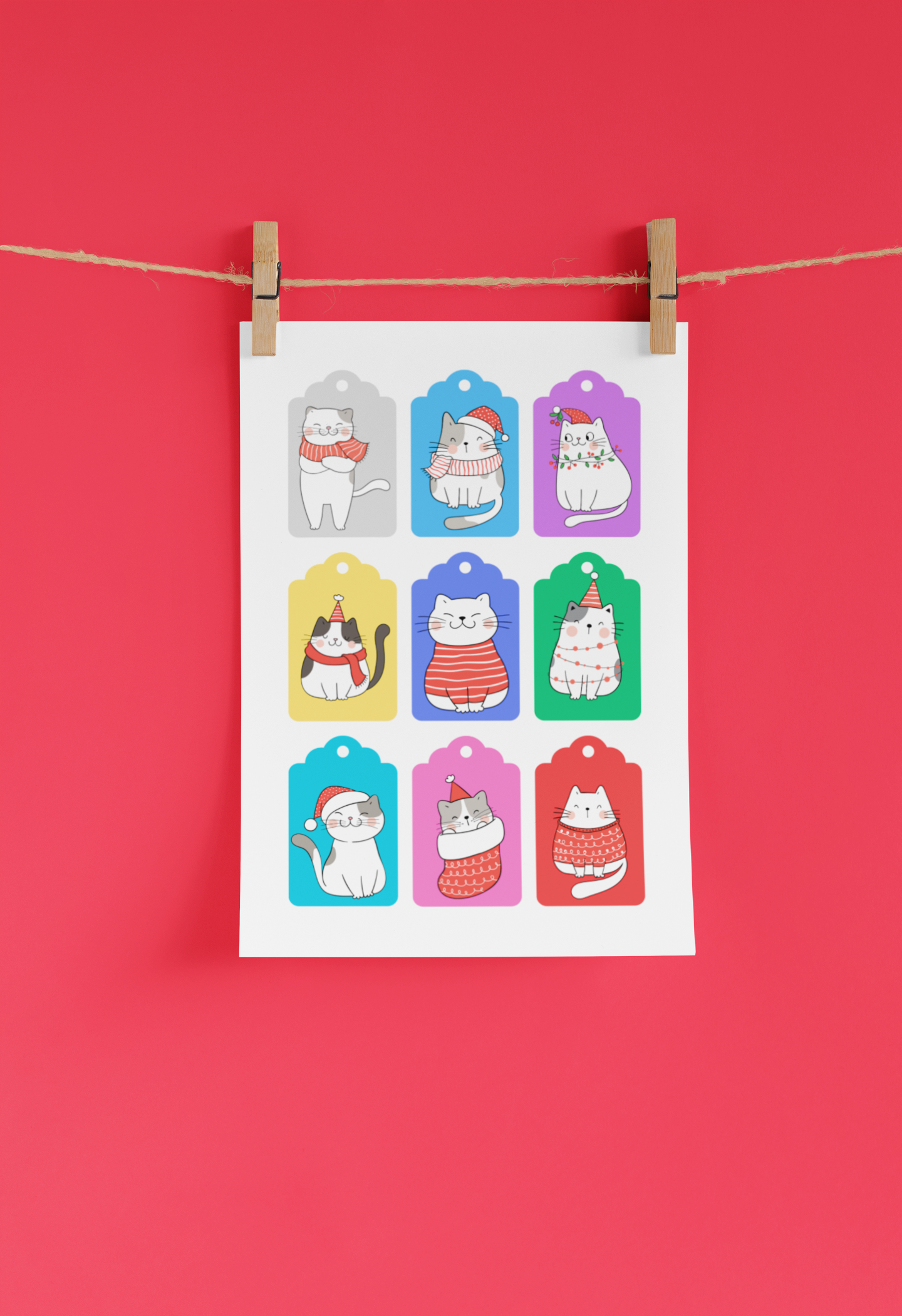 Festive Cats Christmas Gift Tags - Printable Digital Download ~ Sharon Dawn Collection (50% OFF - Sale Price - $3.00 CAD)