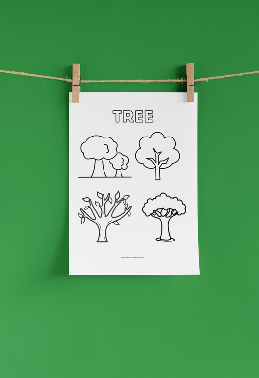 Tree - Colouring Page - Printable Digital Download ~ Sharon Dawn Collection