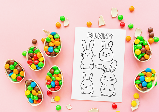 Bunny - Colouring Page - Printable Digital Download ~ Sharon Dawn Collection