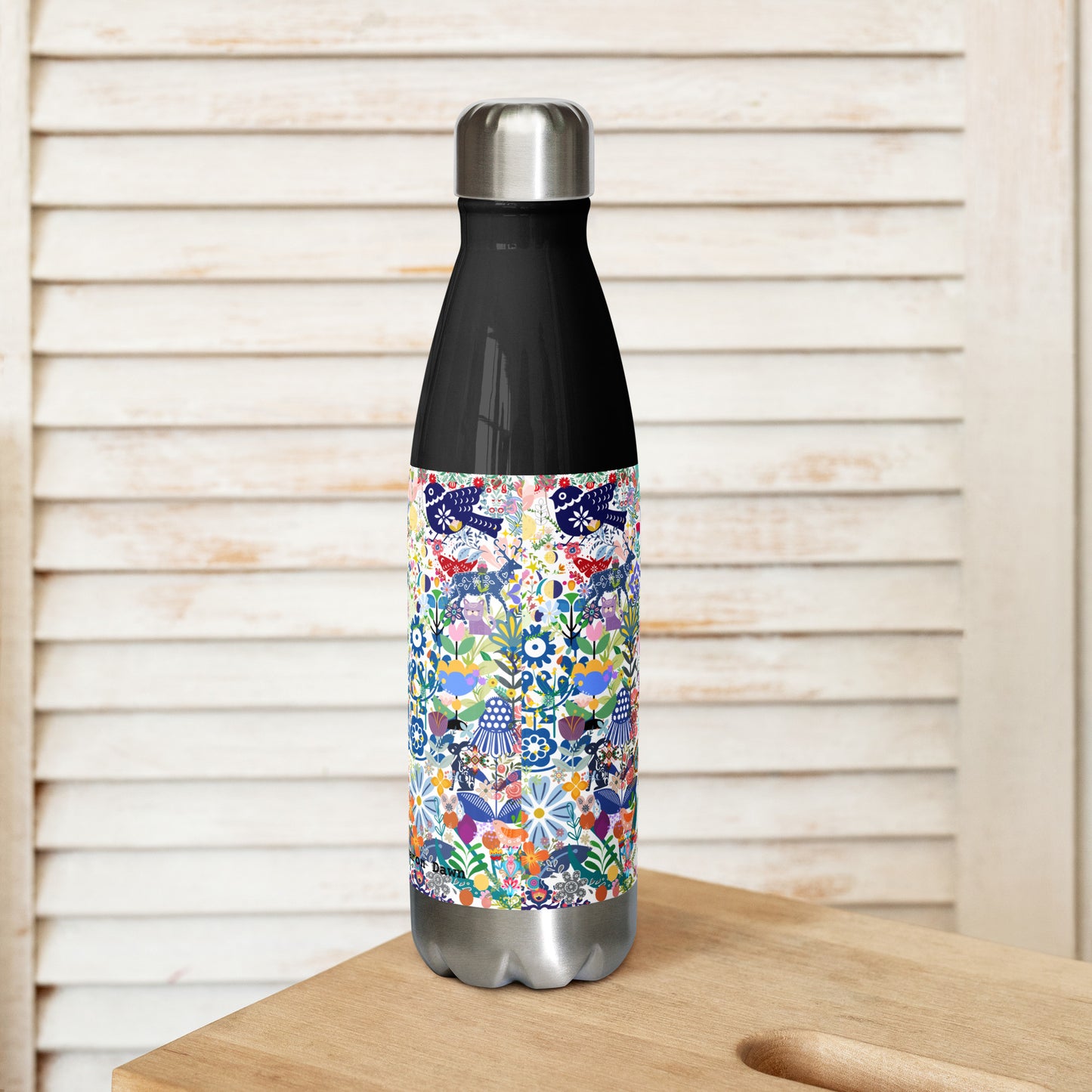 Whimsical Garden Mosaic - Stainless steel water bottle ~ Sharon Dawn Collection (Sale Price: $50.99 CAD)