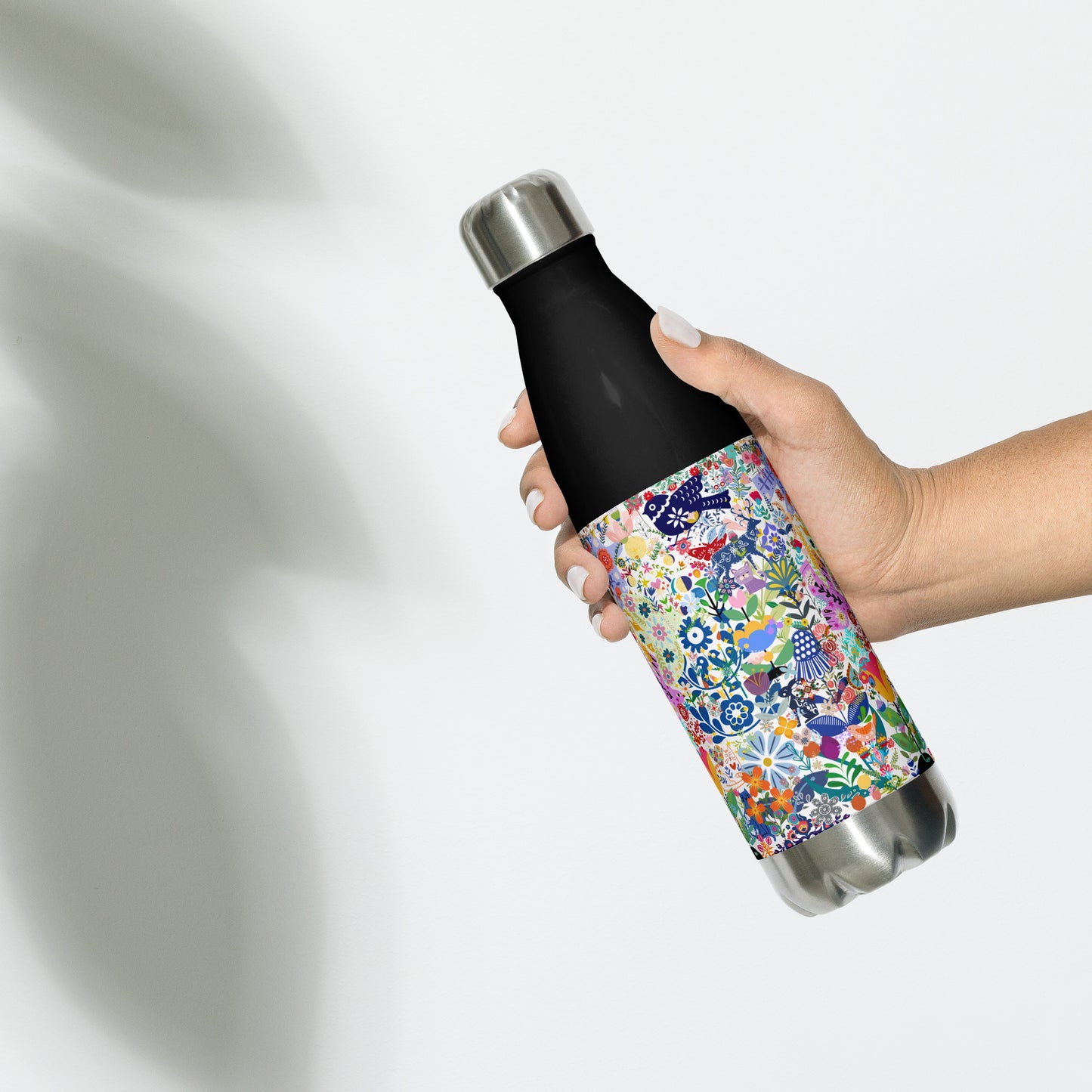 Whimsical Garden Mosaic - Stainless steel water bottle ~ Sharon Dawn Collection (Sale Price: $50.99 CAD)
