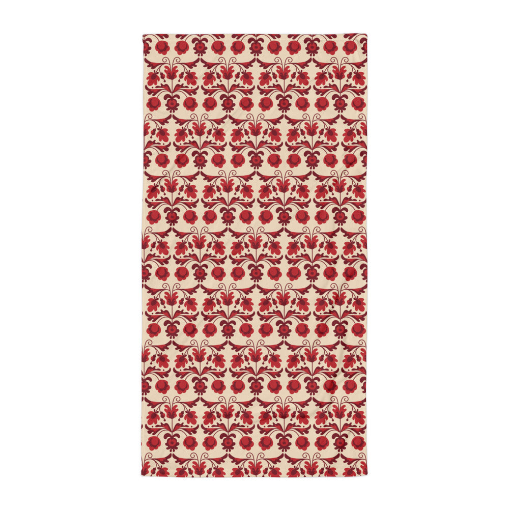 Red Floral - Towel ~ Sharon Dawn Collection (Sale Price: $59.99 CAD)