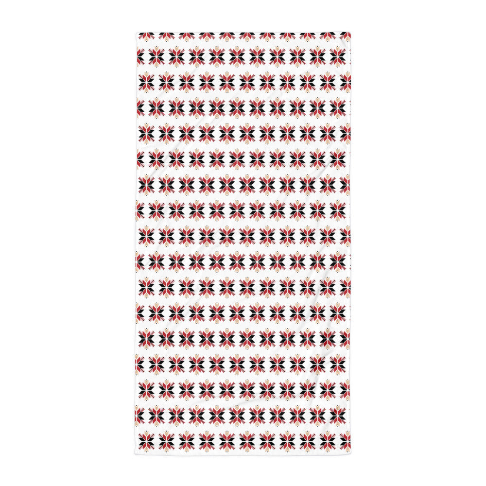 Red & Black Embroidery Print - Towel ~ Sharon Dawn Collection