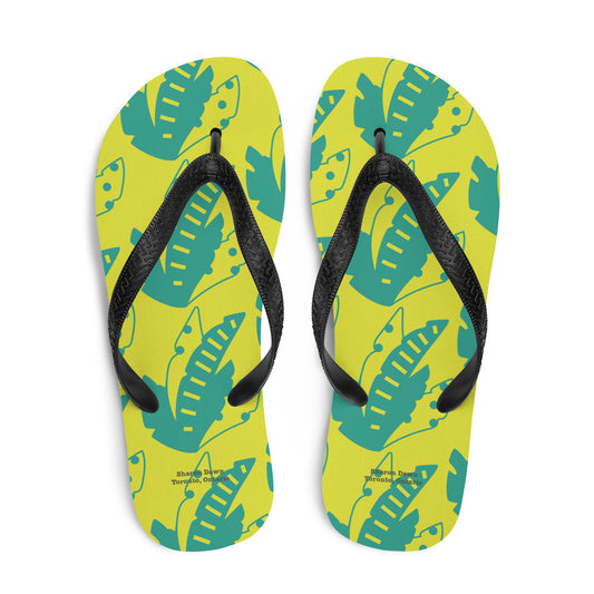 Sunny Leaves - Flip-Flops ~ Sharon Dawn Collection