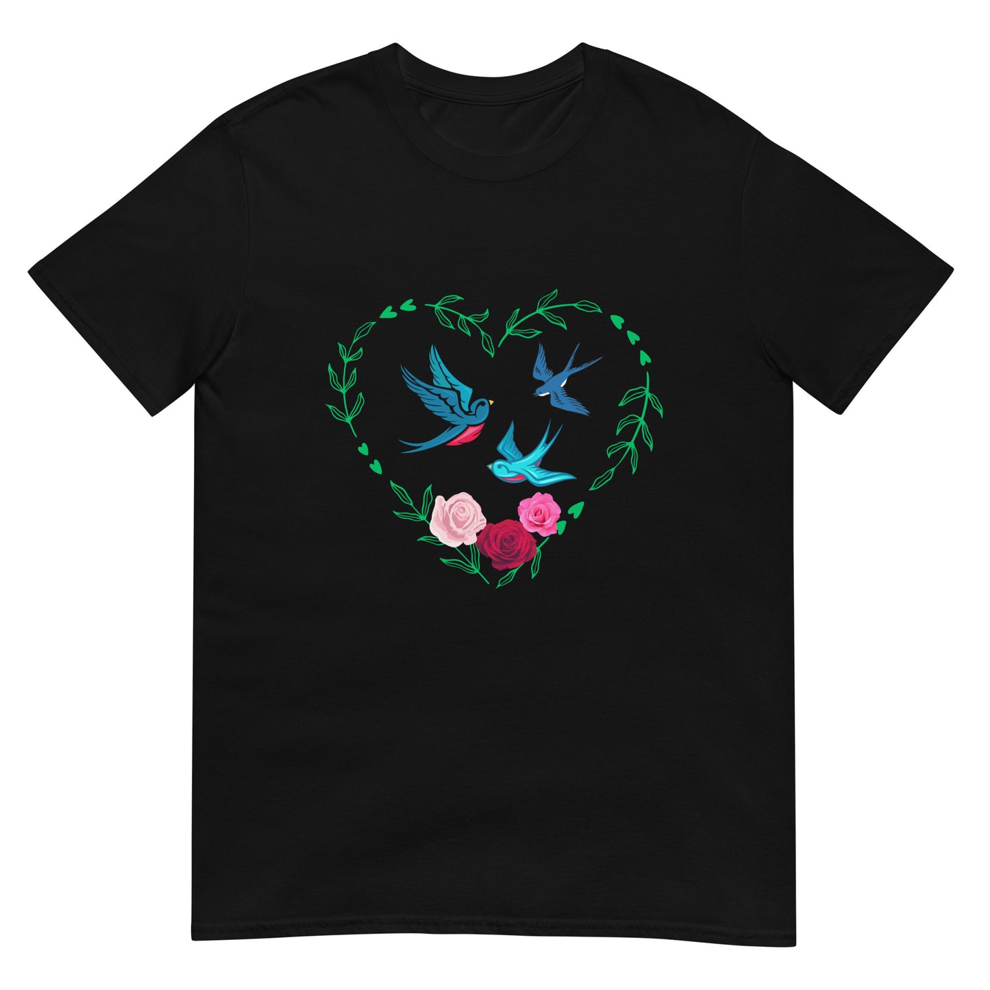 3 Birds 3 Roses - Short-Sleeve Unisex T-Shirt ~ 100% Cotton - Sharon Dawn Collection (Sale Price: $44.99 CAD)