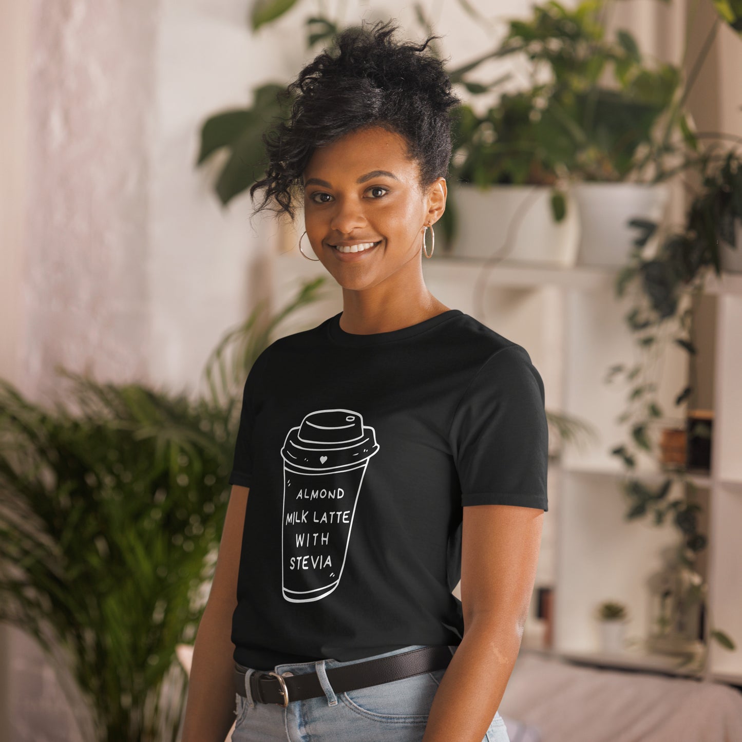 Almond Milk Latte with Stevia - Short-Sleeve Unisex T-Shirt ~ Sharon Dawn Collection (Sale Price: $44.20 CAD)