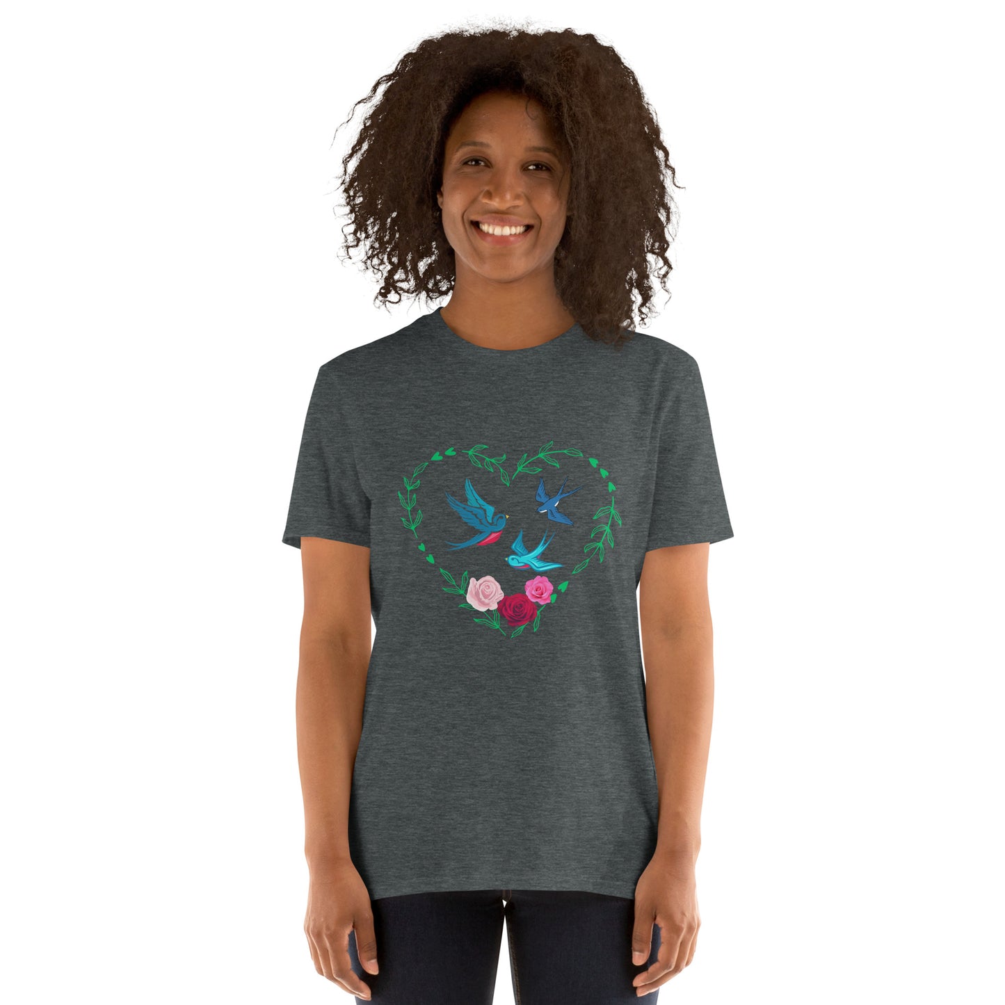 3 Birds 3 Roses - Short-Sleeve Unisex T-Shirt ~ 100% Cotton - Sharon Dawn Collection (Sale Price: $44.99 CAD)