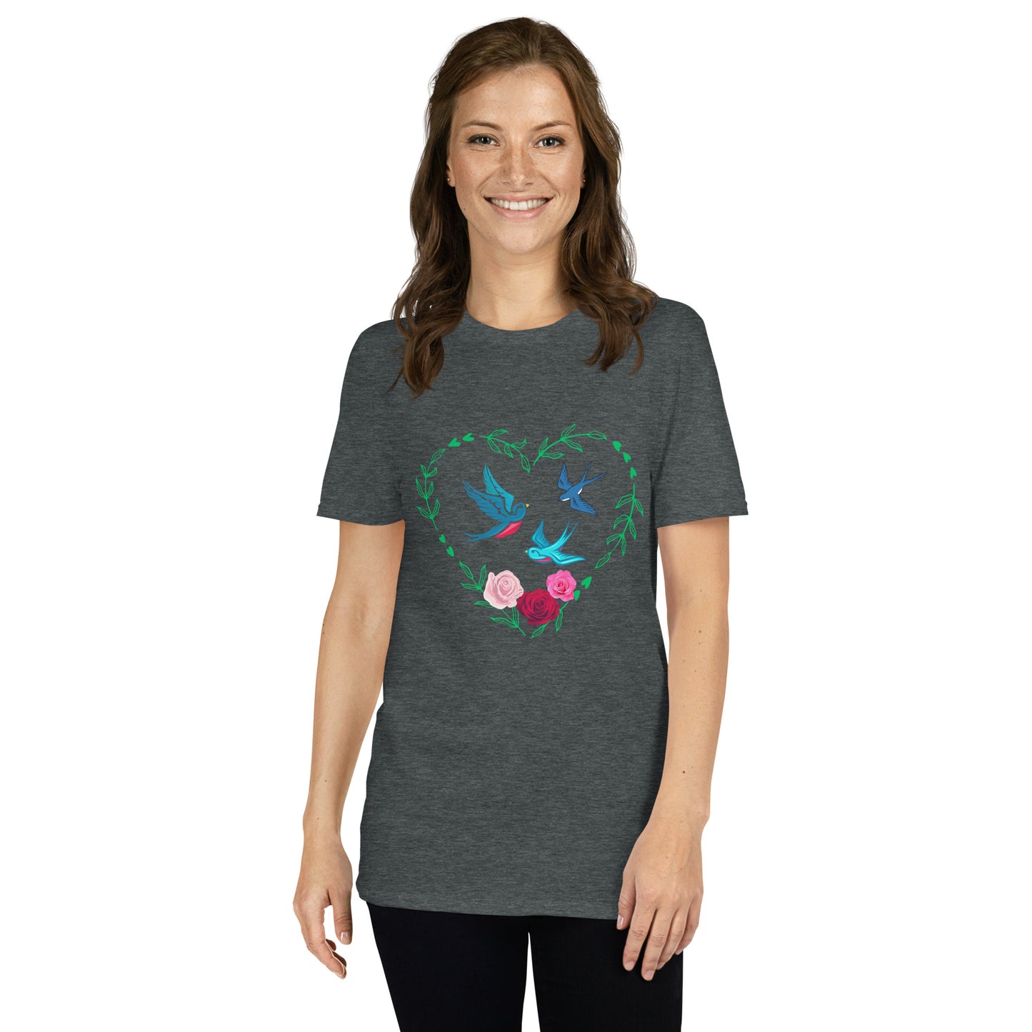 3 Birds 3 Roses - Short-Sleeve Unisex T-Shirt ~ Sharon Dawn Collection