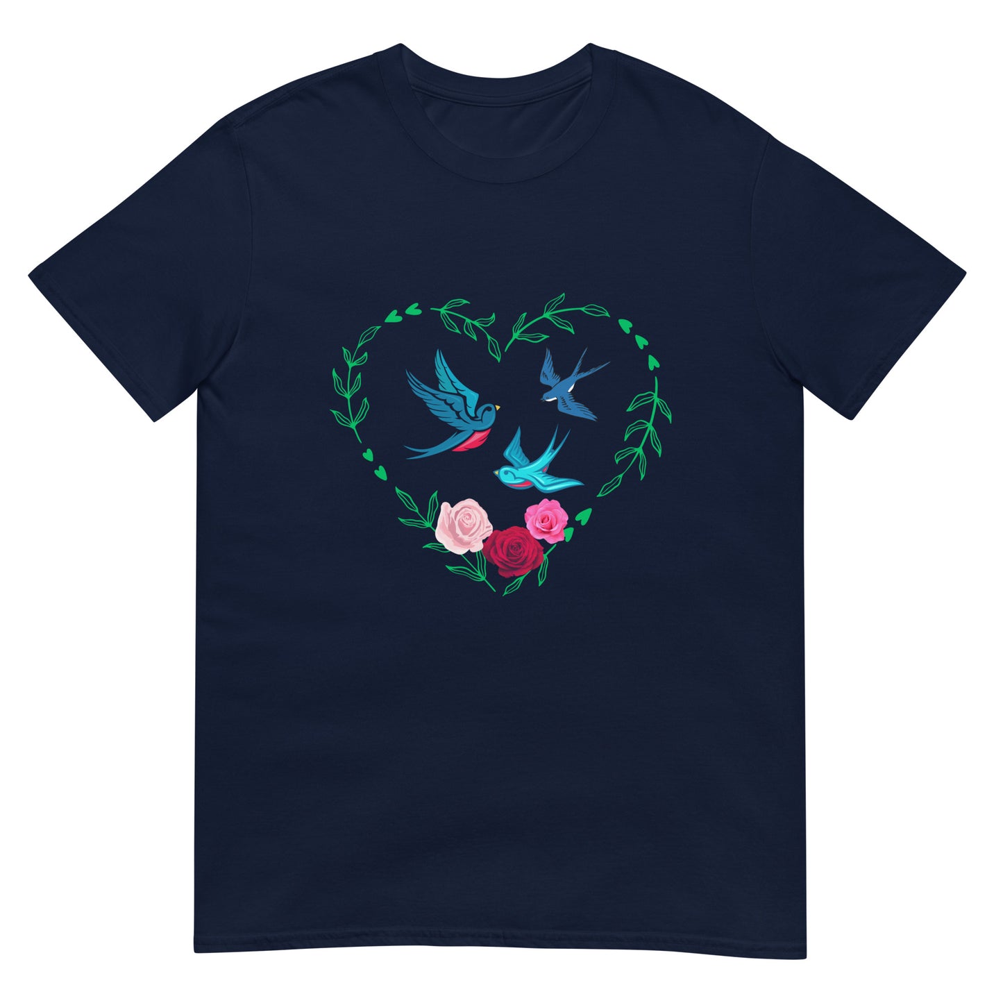 3 Birds 3 Roses - Short-Sleeve Unisex T-Shirt ~ 100% Cotton - Sharon Dawn Collection (Sale Price: $44.99 CAD)