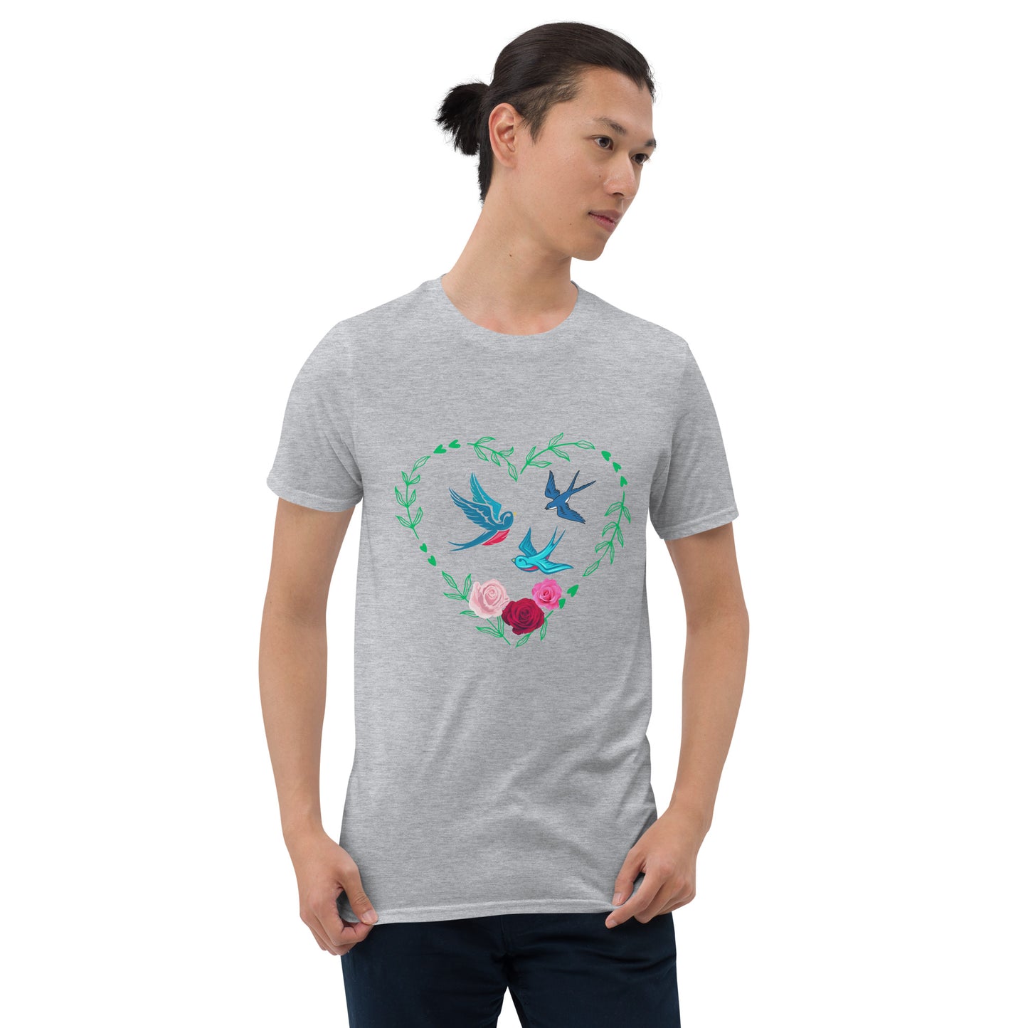 3 Birds 3 Roses - Short-Sleeve Unisex T-Shirt ~ Sharon Dawn Collection