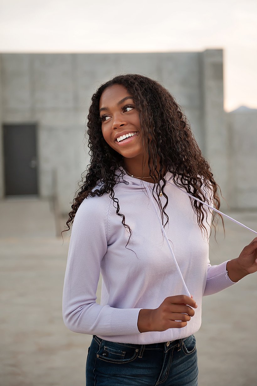Kynlee Cashmere Sweater Hoodie | Cashmere - Lavender