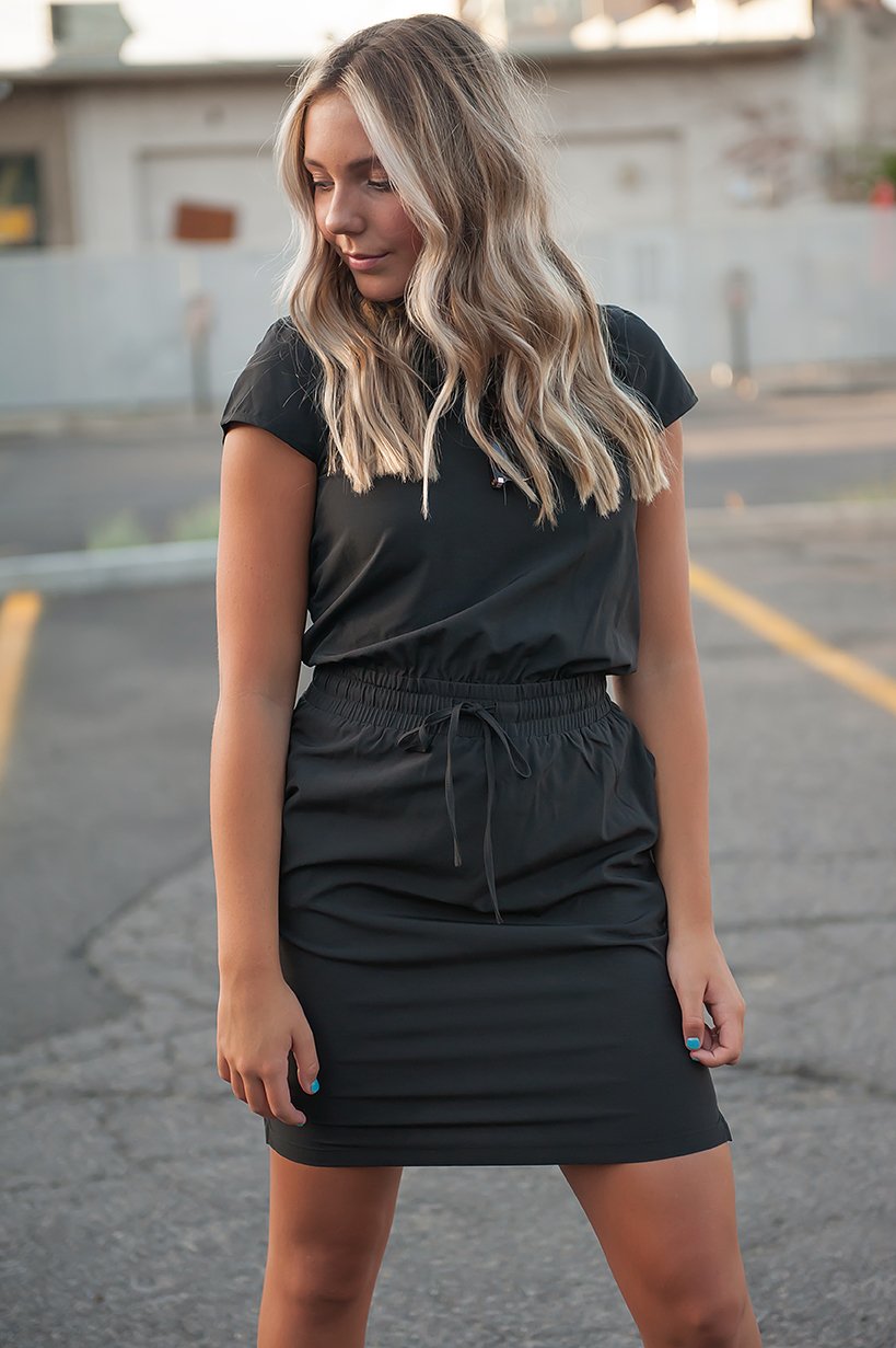 DT Women's DOWNTOWN Lightweight Dress in Black (Sizes: XXS-XXL)