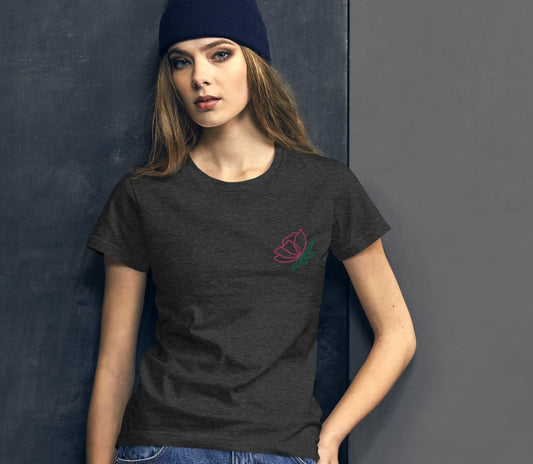 Embroidered Flower - Women's short sleeve t-shirt ~ Sharon Dawn Collection