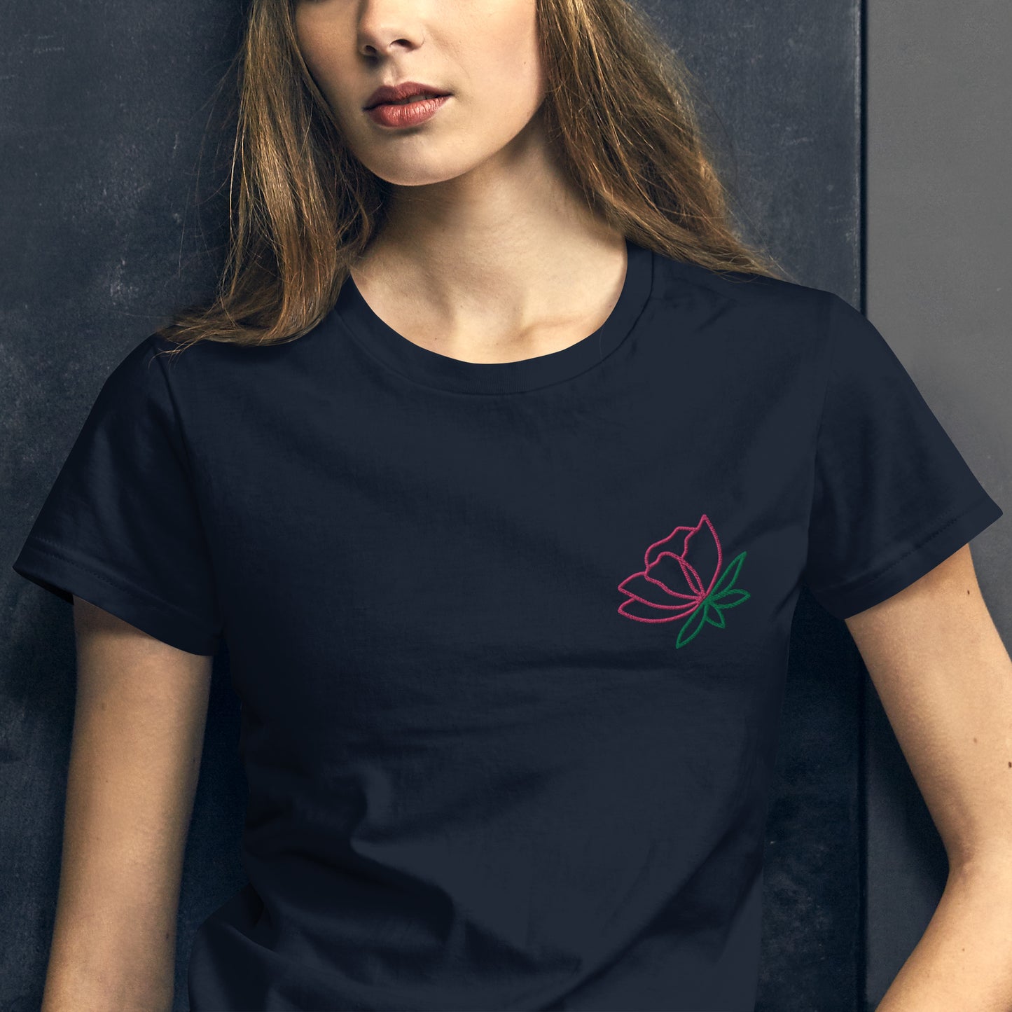 Embroidered Flower - Women's short sleeve t-shirt ~ Sharon Dawn Collection