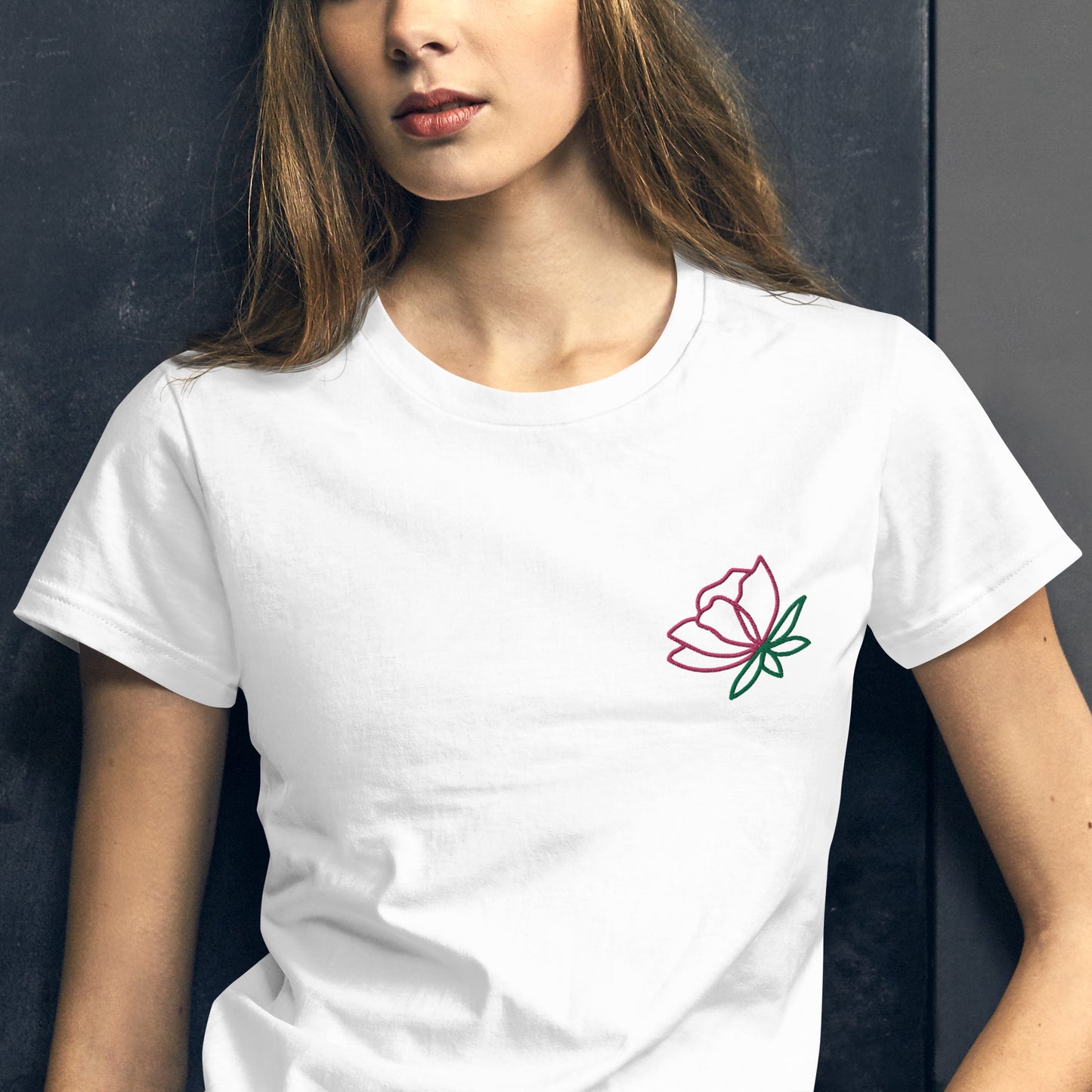 Embroidered Flower - Women's short sleeve t-shirt ~ Sharon Dawn Collection