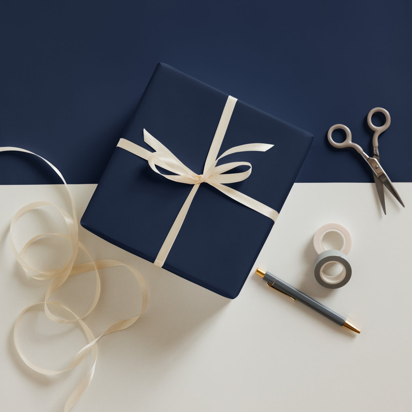Navy/Pink/Yellow - Wrapping paper sheets ~ Sharon Dawn Collection