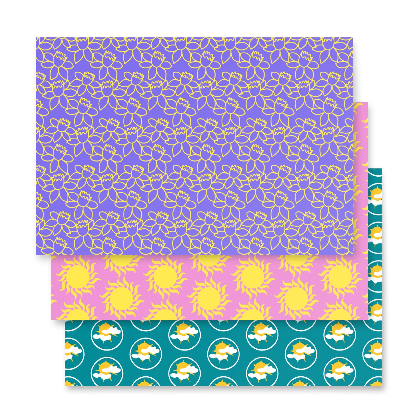 Sun/Flower/Clouds - Wrapping paper sheets ~ Sharon Dawn Collection