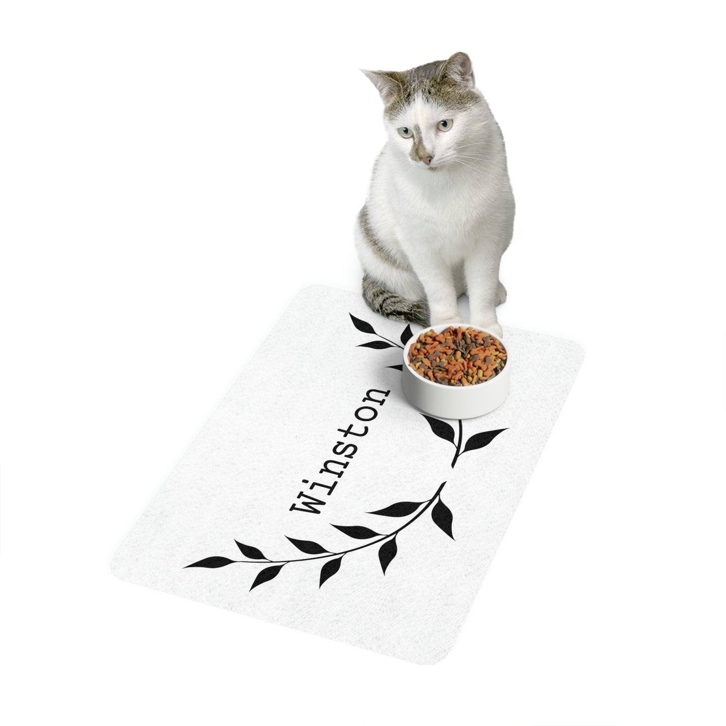Customizable Leaf Weath - Pet Food Mat (12x18)