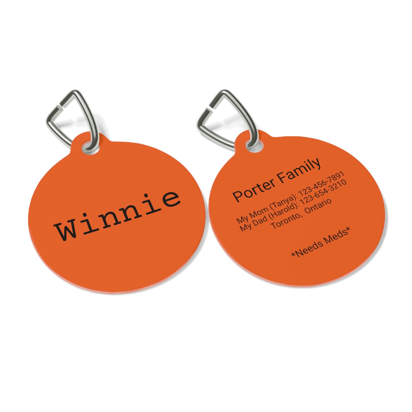 Orange Customizable - Pet Tag ~ Sharon Dawn Collection