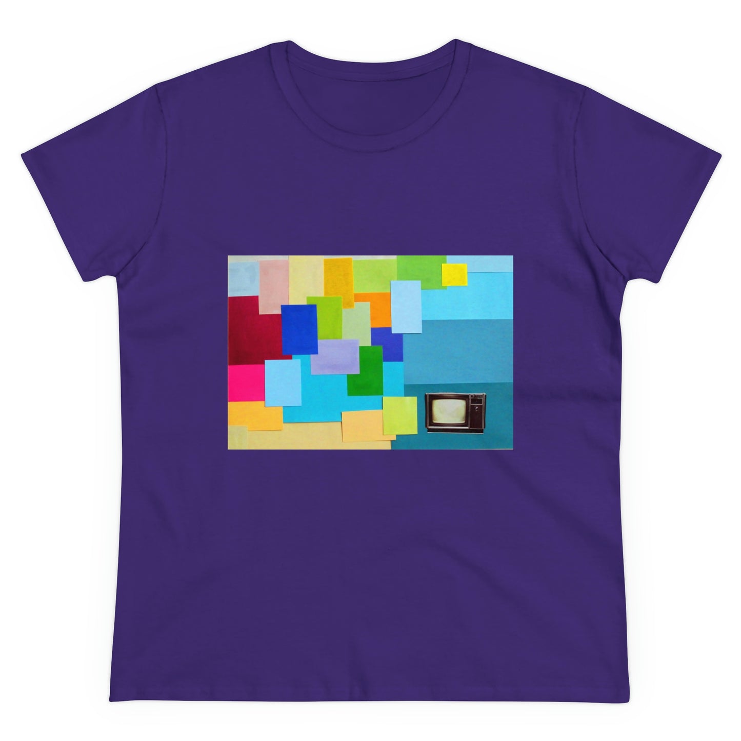 Technicolour TV - Women's Midweight Cotton Tee ~ Sharon Dawn Collection