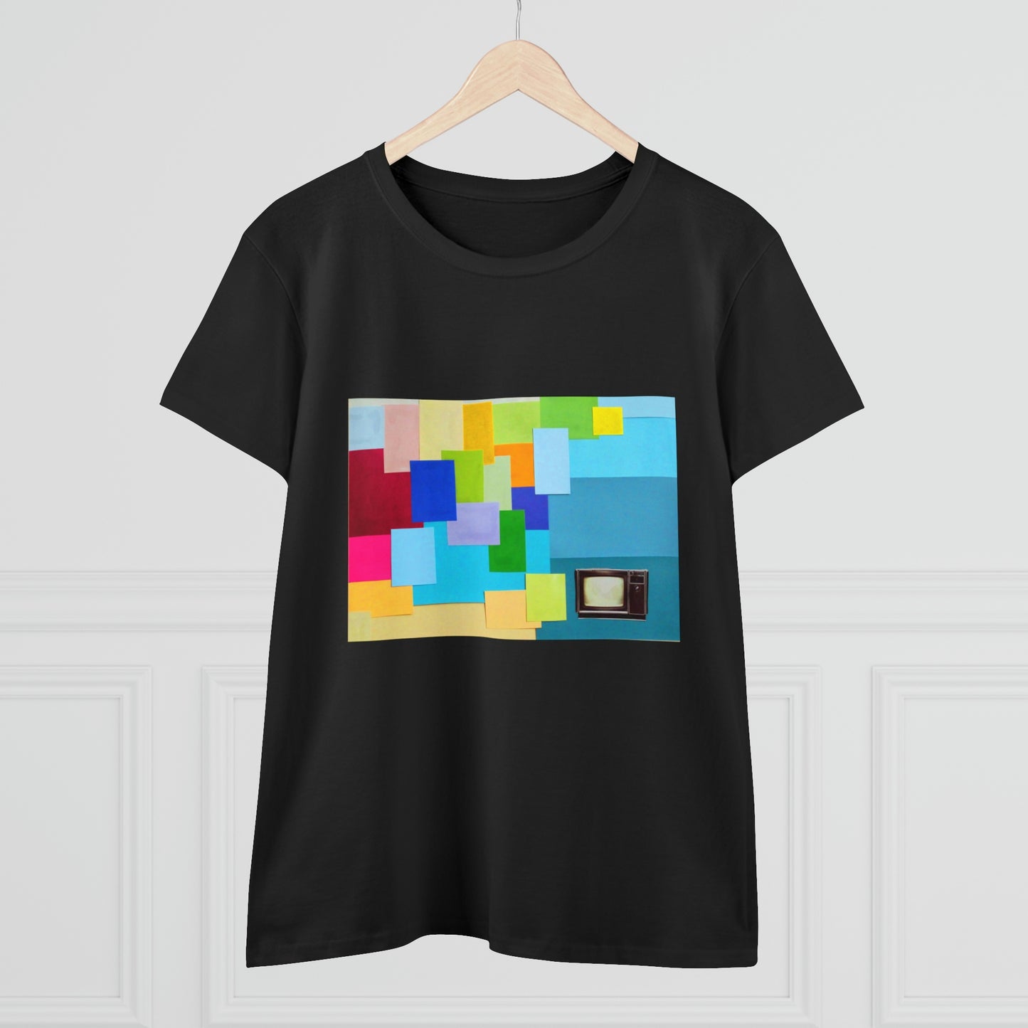 Technicolour TV - Women's Midweight Cotton Tee ~ Sharon Dawn Collection