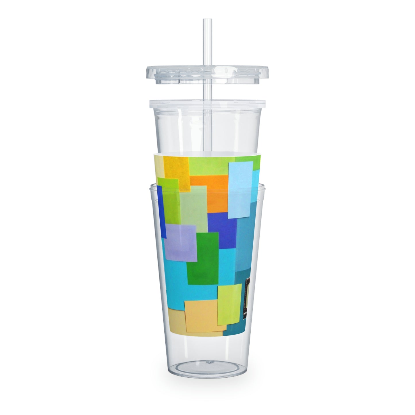 Technicolour TV - Plastic Tumbler with Straw ~ Sharon Dawn Collection