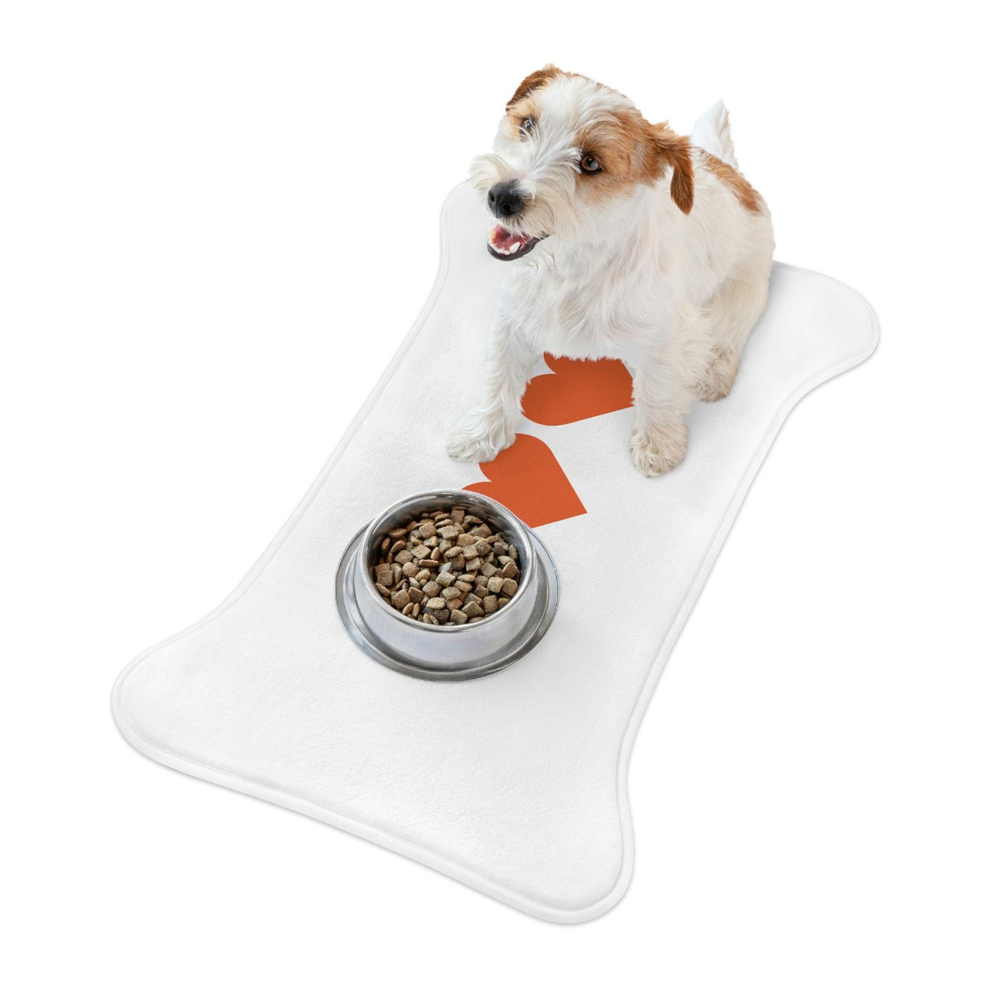 Orange Heart - Pet Feeding Mats ~ Sharon Dawn Collection