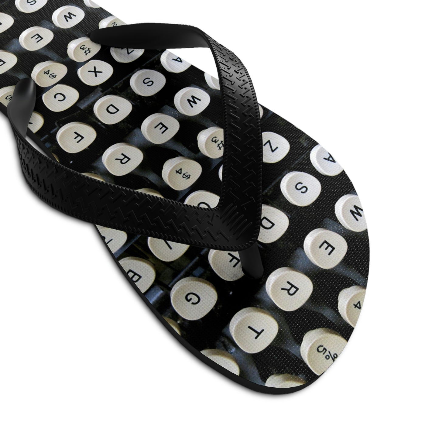 Typewriter Keys - Unisex Flip-Flops ~ Sharon Dawn Collection