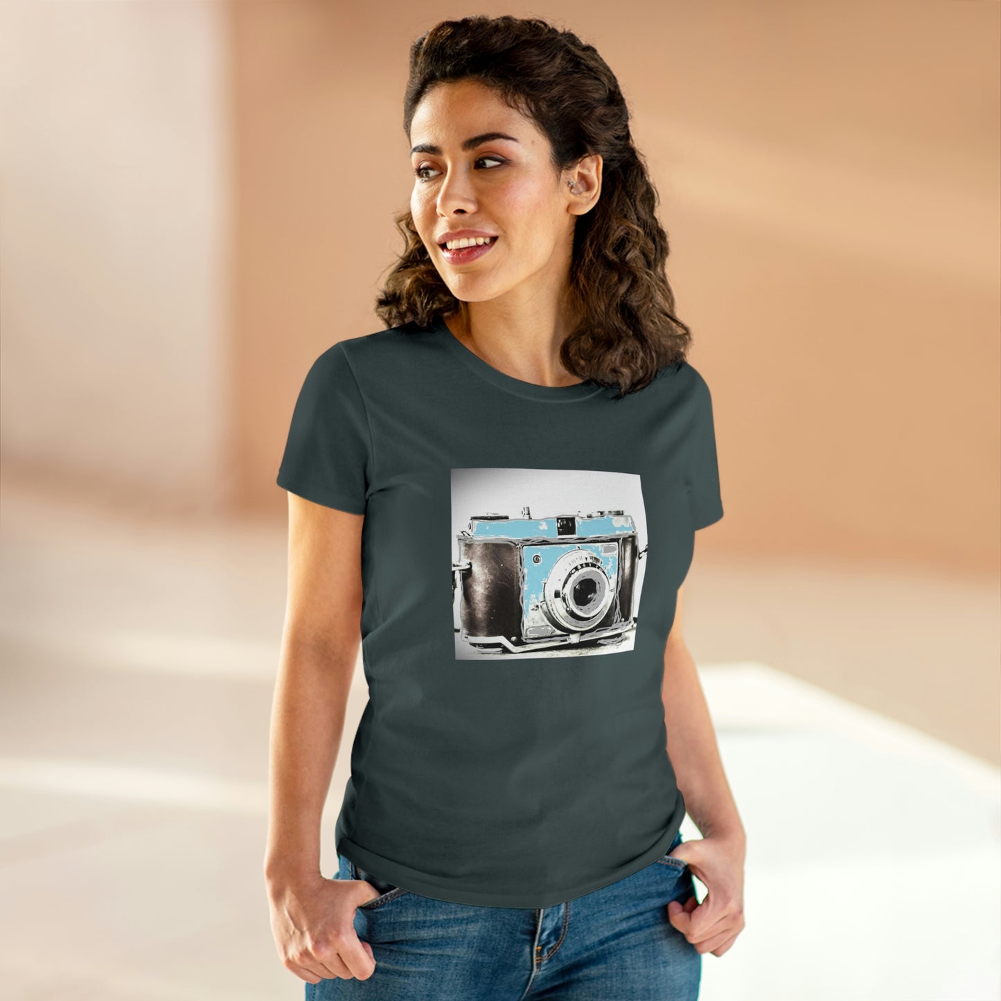 Vintage Camera - Women's Midweight Cotton Tee ~ Sharon Dawn Collection