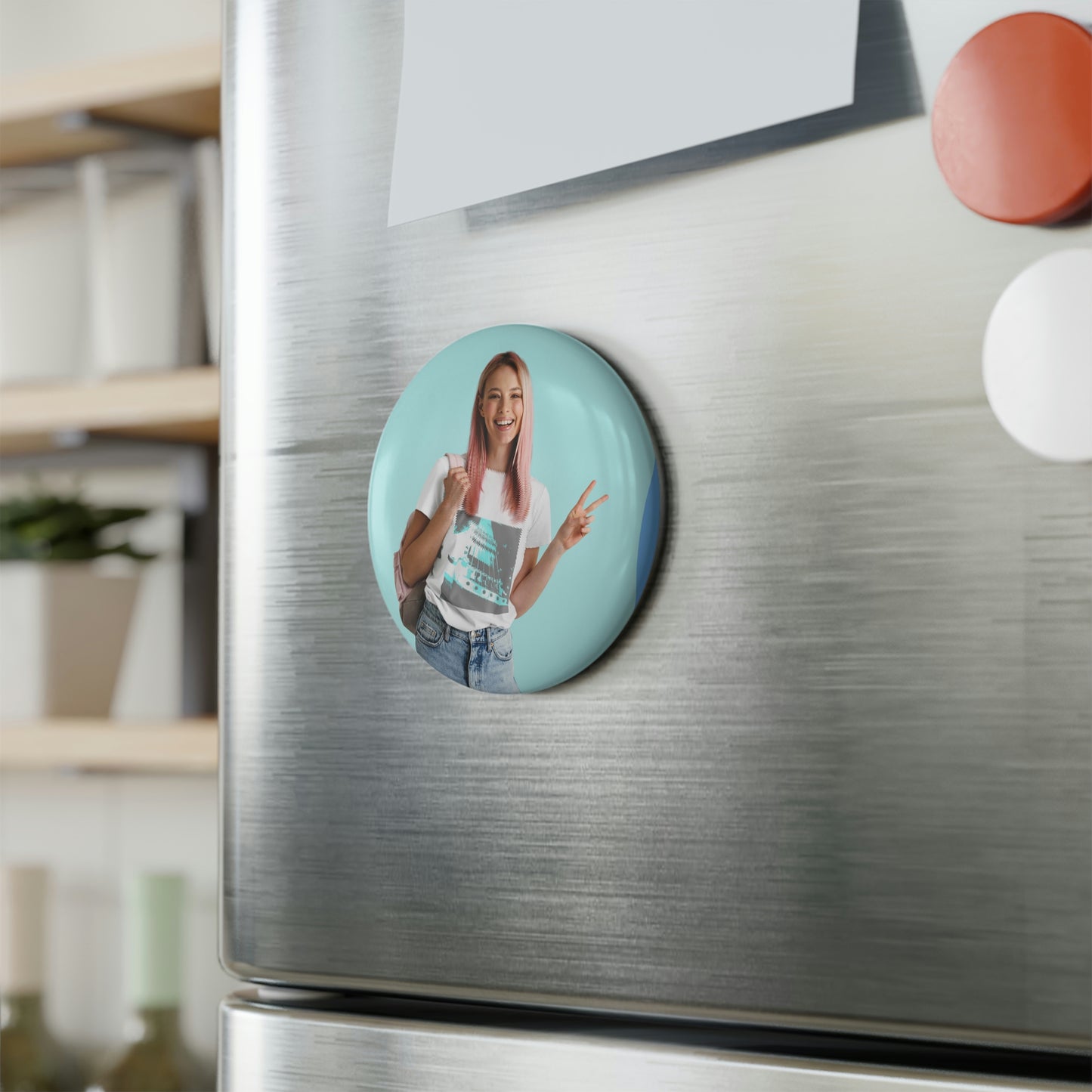 Custom Photo - Button Magnet, Round ~ Sharon Dawn Collection