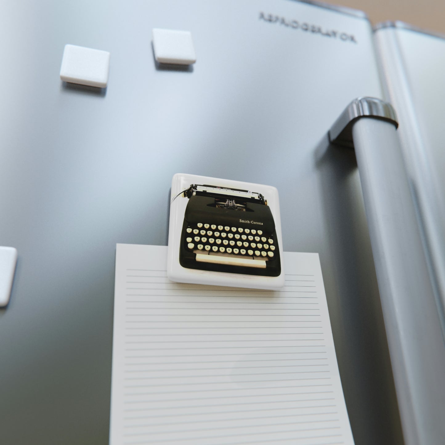 Grey Vintage Typewriter - Porcelain Magnet, Square ~ Sharon Dawn Collection - Limited Edition