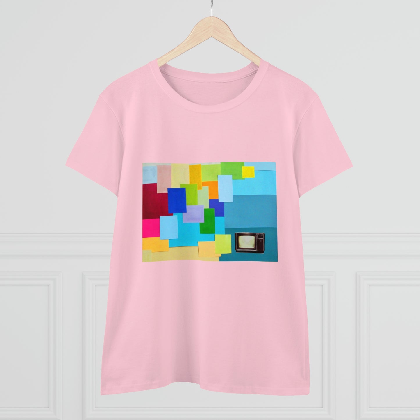 Technicolour TV - Women's Midweight Cotton Tee ~ Sharon Dawn Collection