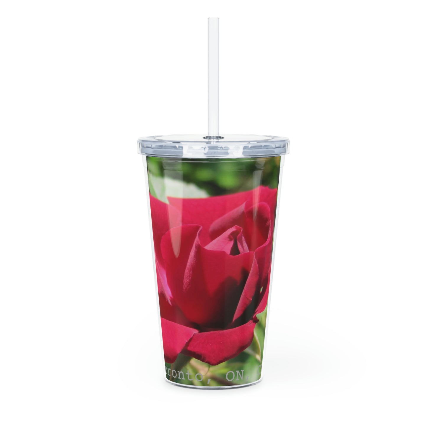 Morning Rose - Plastic Tumbler with Straw ~ Sharon Dawn Collection - Limited Edition