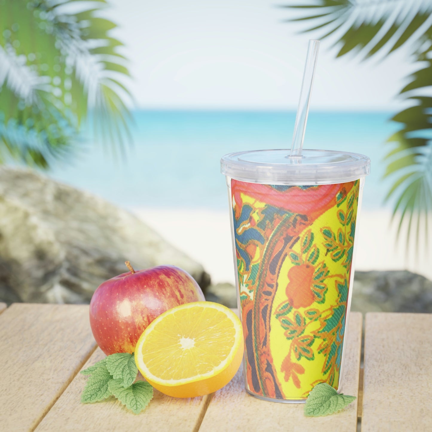 Kaleidoscope - Plastic Tumbler with Straw ~ Sharon Dawn Collection - Limited Edition