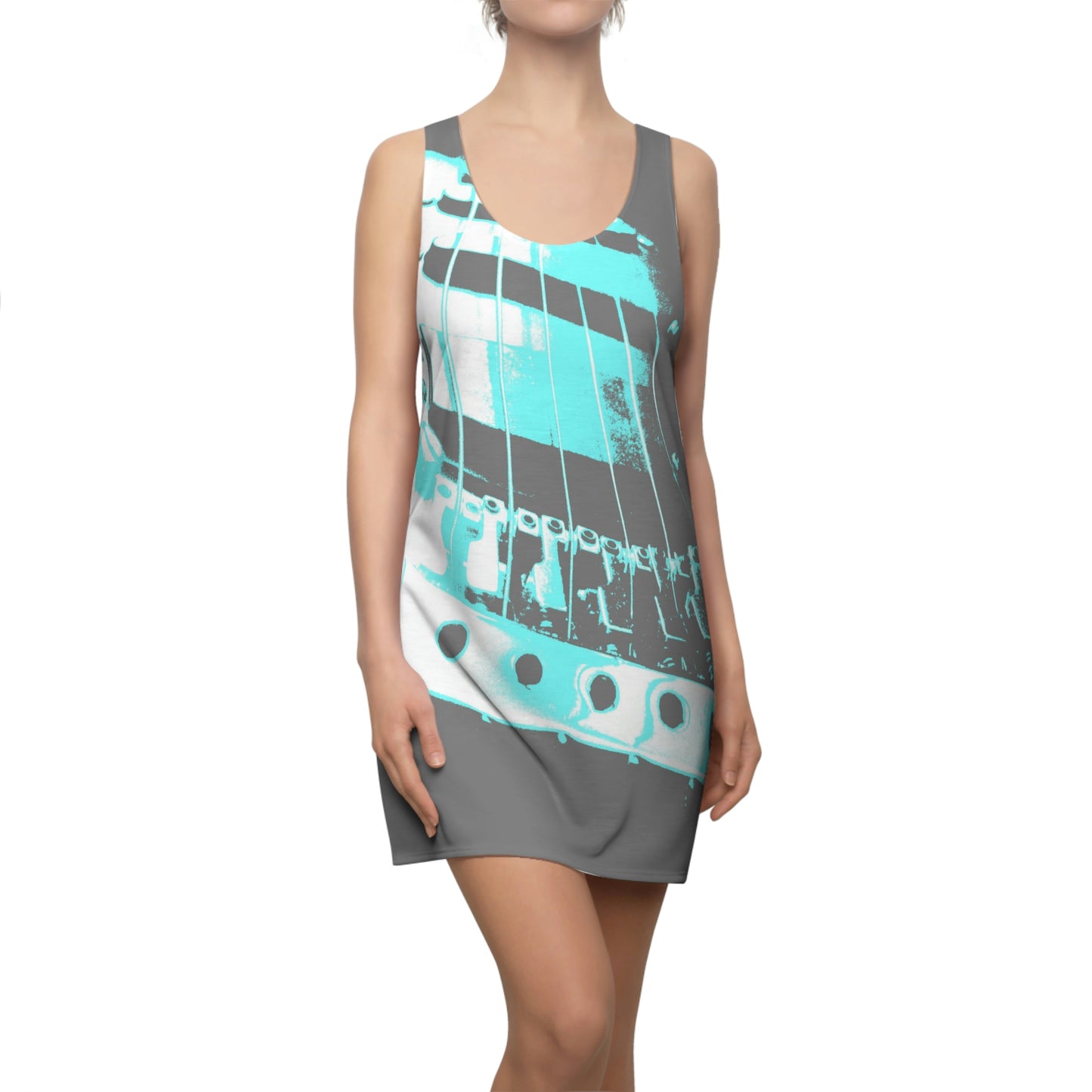 Blue Guitar - Women's Cut & Sew Racerback Dress (AOP) ~ Sharon Dawn Collection