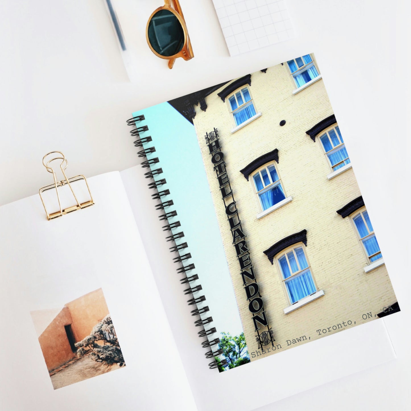 Hotel Clarendon - Spiral Notebook - Ruled Line ~ Sharon Dawn Collection