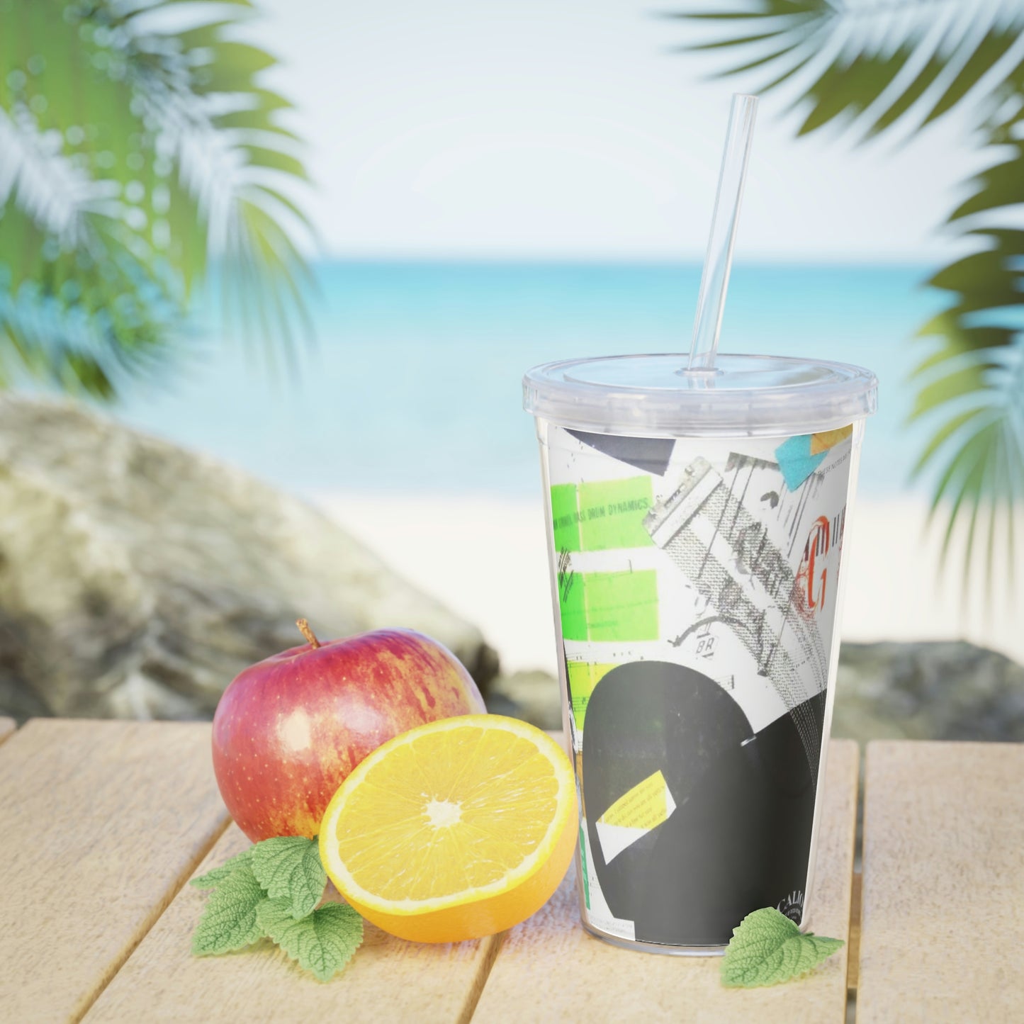 Music Diary - Plastic Tumbler with Straw ~ Sharon Dawn Collection