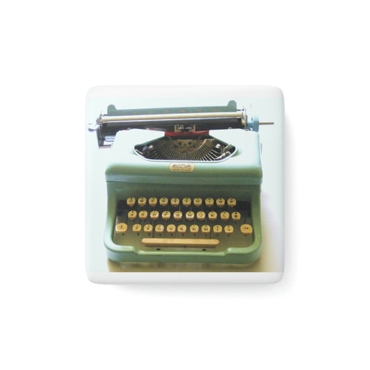 Mint Vintage Typewriter - Porcelain Magnet, Square - Sharon Dawn Collection - Limited Edition