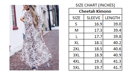 Cheetah Kimono - Chiffon (Sizes: S-2XL) (Sale Price: $64.59 CAD)