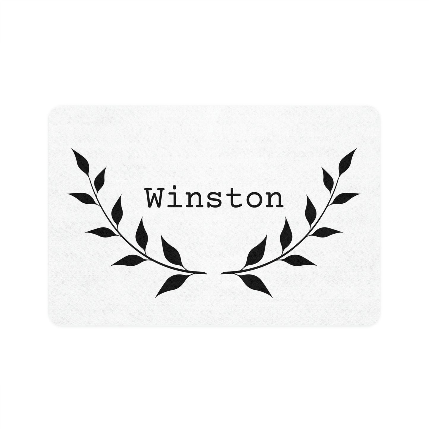Customizable Leaf Weath - Pet Food Mat (12x18)