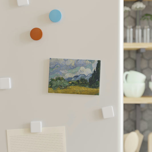 Wheat Field with Cypresses - Vincent Van Gogh - Button Magnet, Rectangle