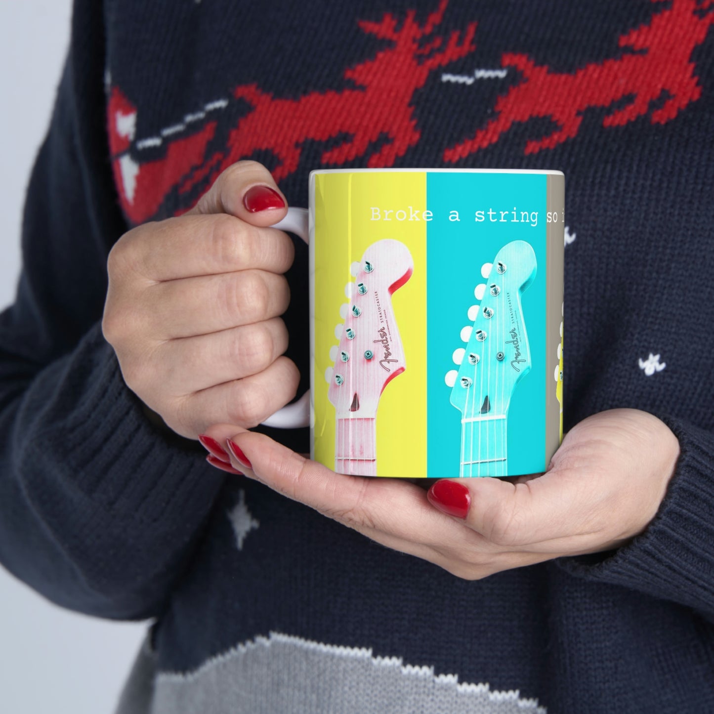 Broke a string so it is time for tea - Ceramic Mug 11oz - Limited Edition