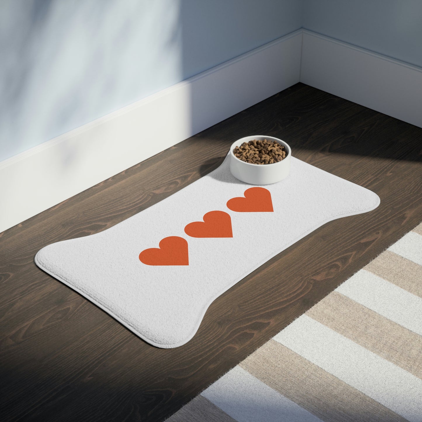 Orange Heart - Pet Feeding Mats ~ Sharon Dawn Collection