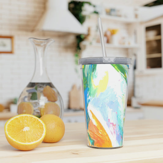 Spring - Plastic Tumbler with Straw ~ Sharon Dawn Collection - Limited Edition