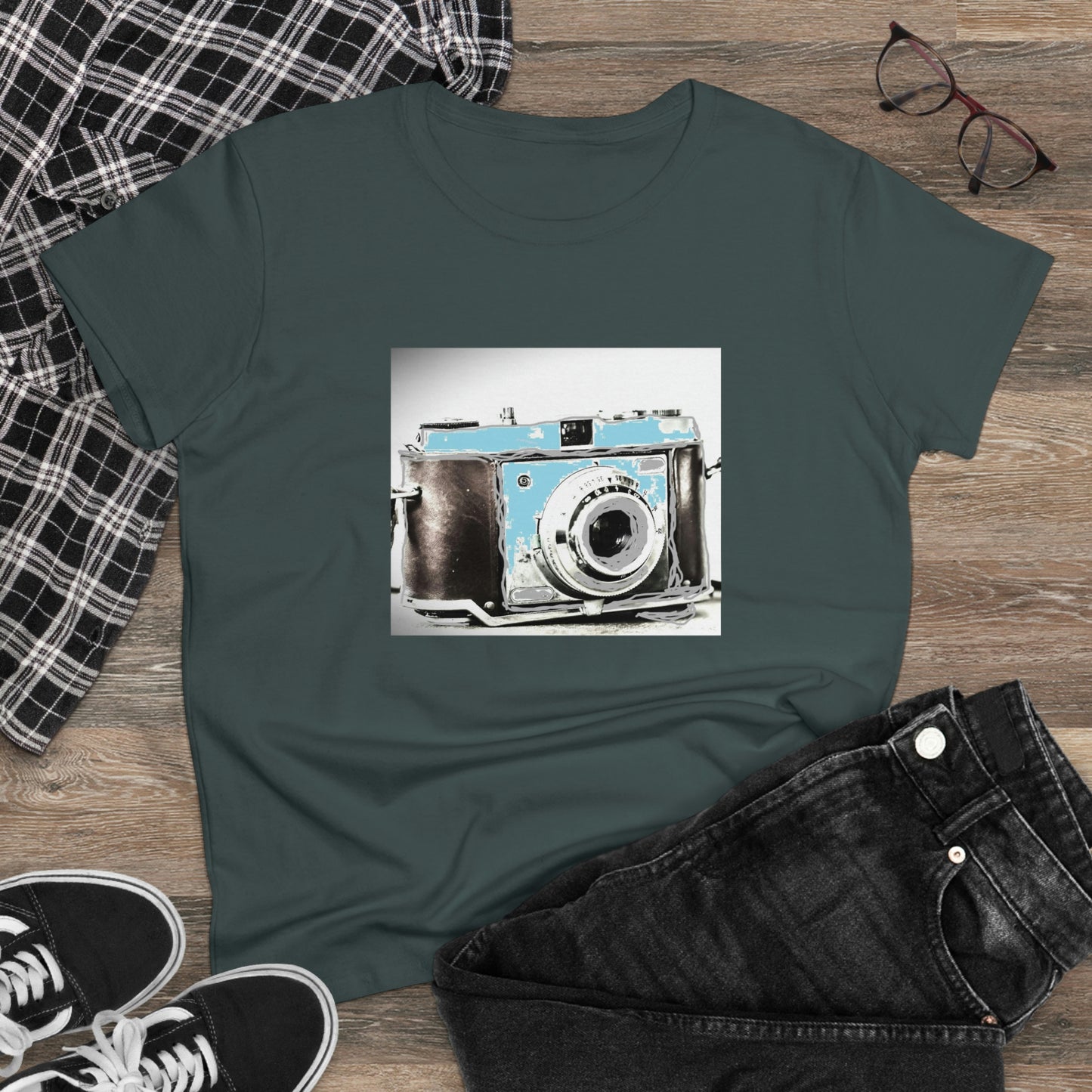 Vintage Camera - Women's Midweight Cotton Tee ~ Sharon Dawn Collection