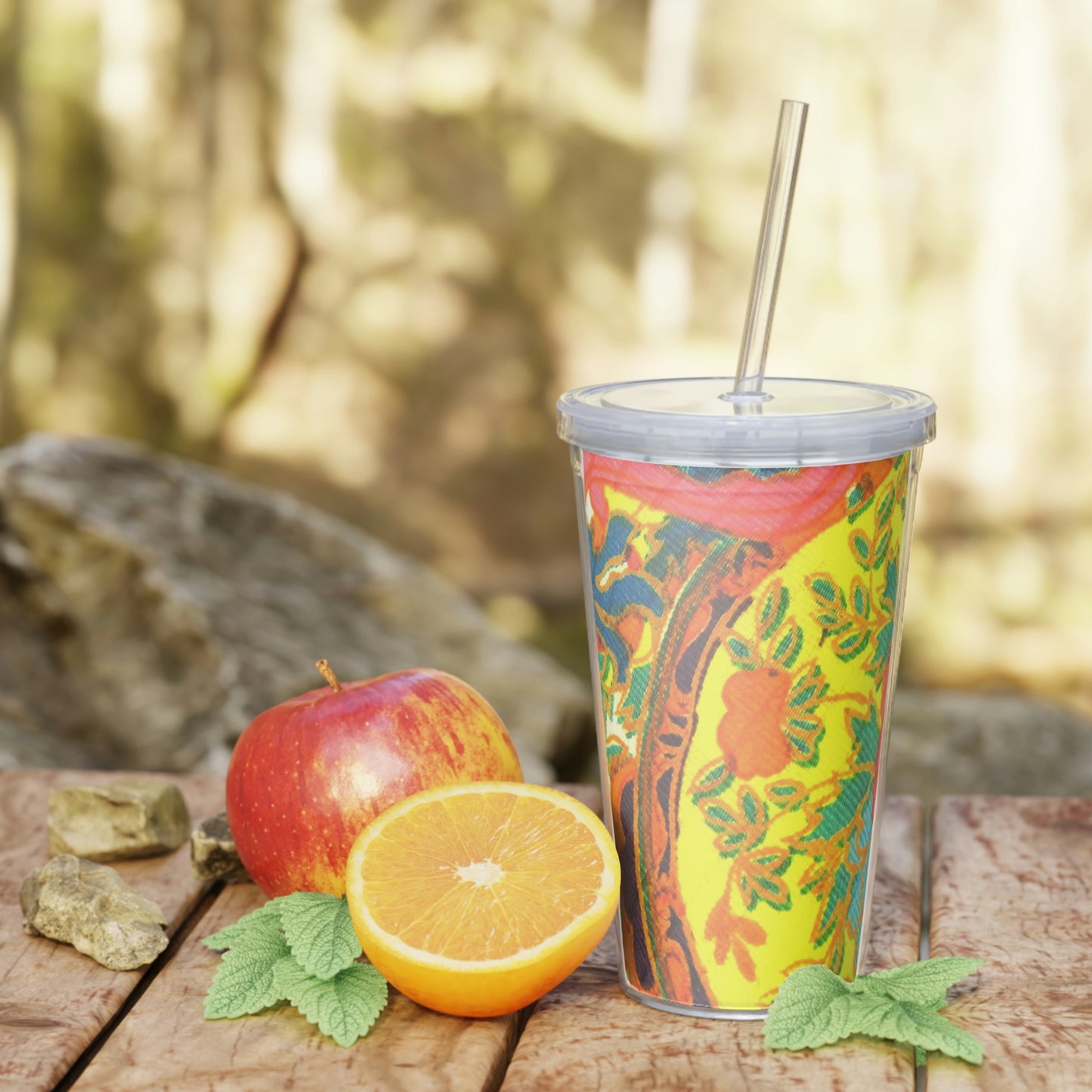 Kaleidoscope - Plastic Tumbler with Straw ~ Sharon Dawn Collection - Limited Edition
