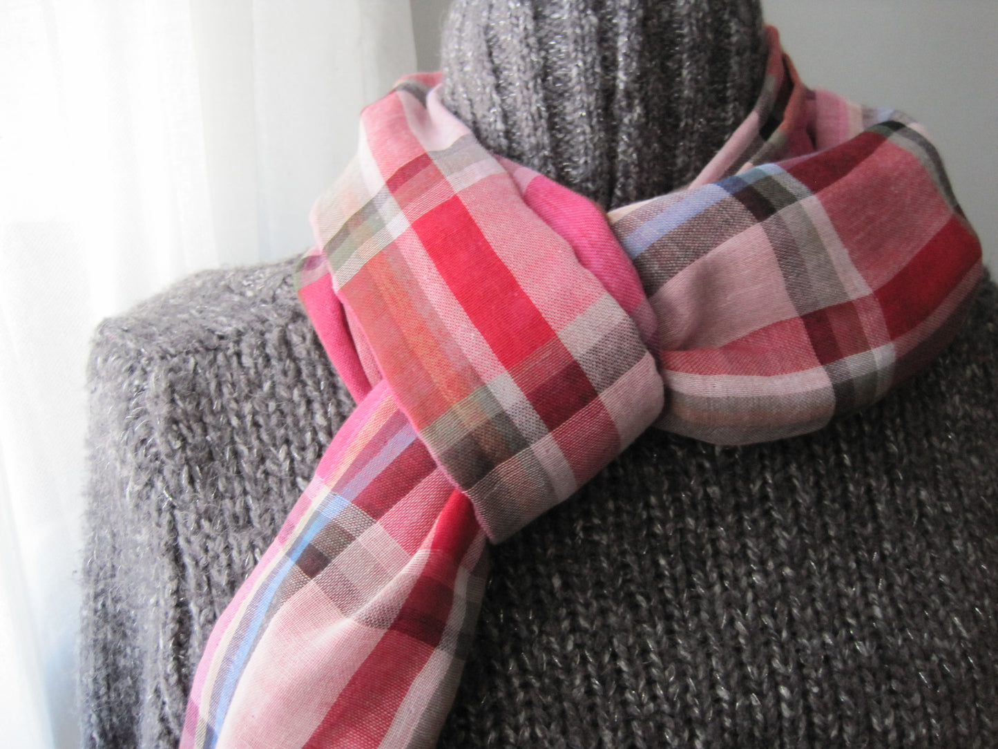 Pink Reversable 100% Cotton Scarf ~ Sharon Dawn Collection