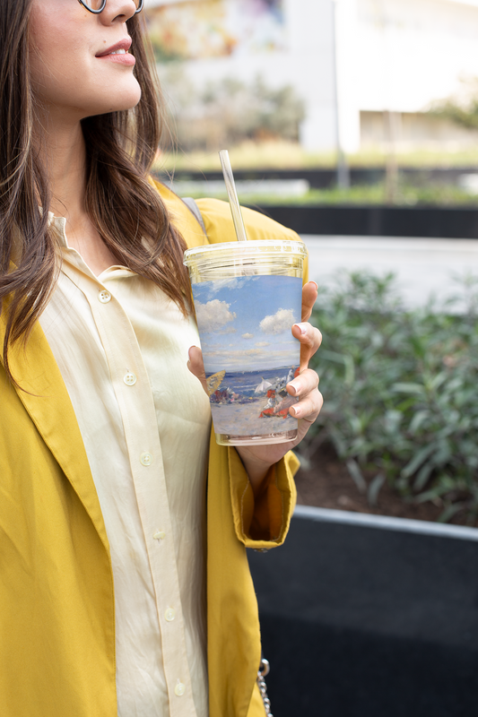 Seaside - Plastic Tumbler with Straw