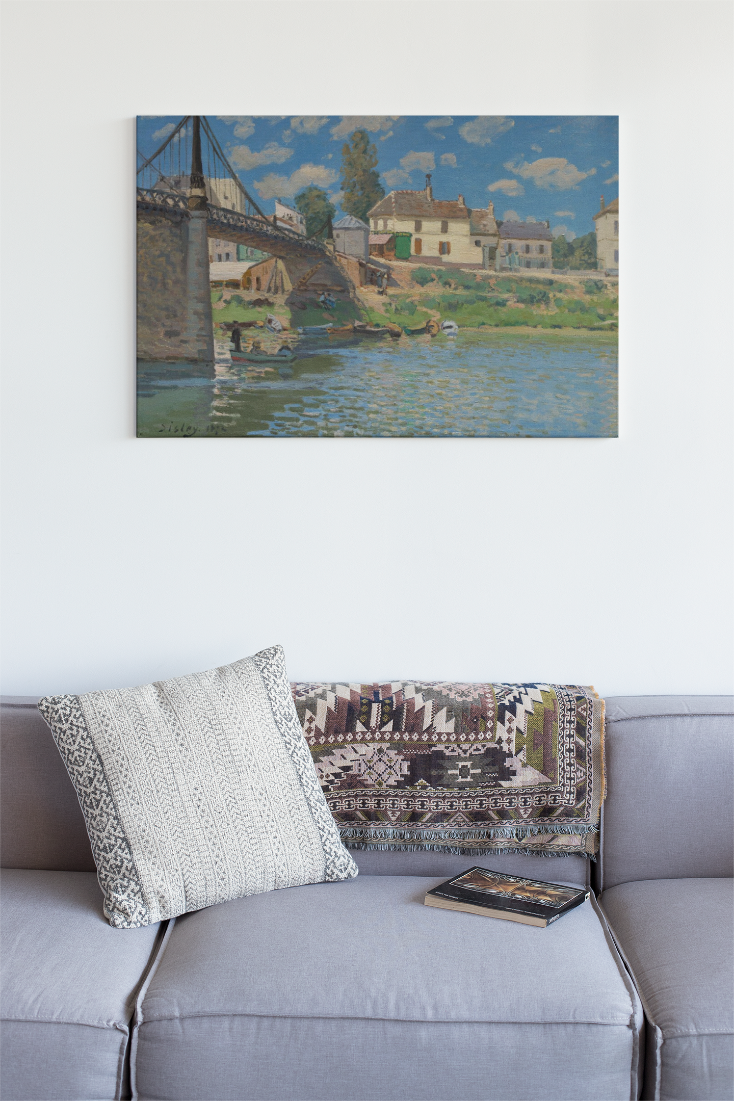 The Bridge at Villeneuve-la-Garenne - Alfred Sisley - 1872 - Matte Canvas, Stretched, 1.25"